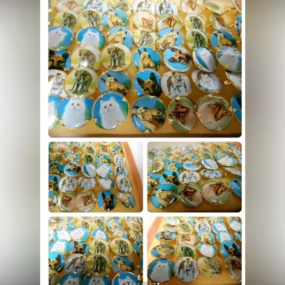 VINTAGE Animal RINGS WITH DISPLAY New 72pc lot#1013a Vintage Fashion Rings Box
